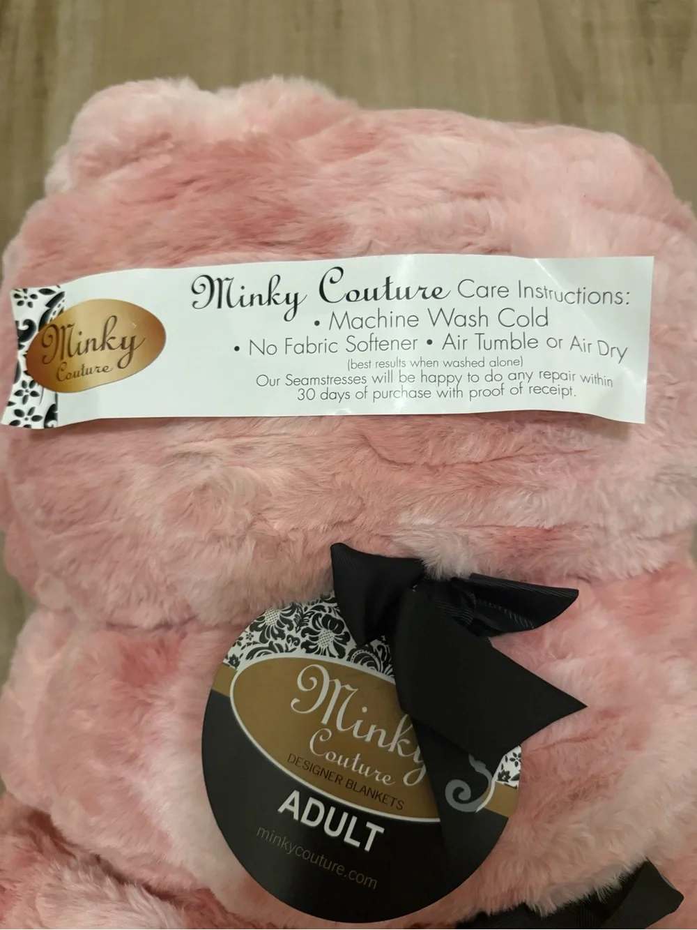 Minky Couture Blanket Pink Adult size 50in x 60in
